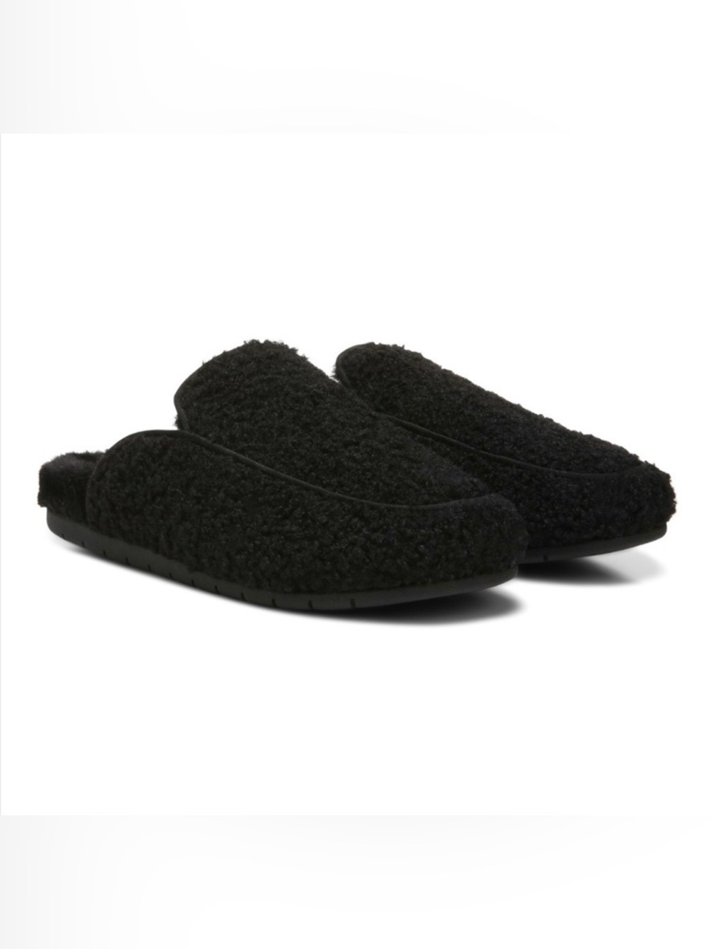 Vionic Black Sherpa Slippers